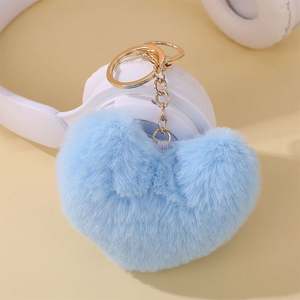 En gros, Pendentif de sac en peluche 'Winter for Love' et Porte-clés cœur pêche, Accessoires de voiture - Product Image 4