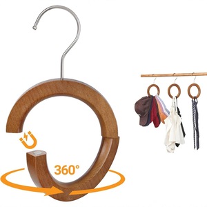 Anillo de madera para bufandas, colgador giratorio de 360 grados para organizar ropa, corbatas y sombreros - Product Image 1