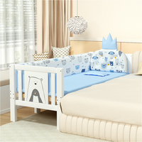 Lit Enfant Évolutif Blanc en Bois Massif avec Échelle d'Escalade et Barrière de Sécurité, Lits pour Enfants, Vente en Gros