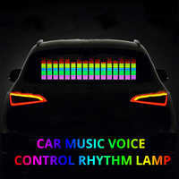 Égaliseur sonore activé par le son pour pare-brise de voiture, lumière néon EL pour voiture, lampe rythmique musicale, autocollant de style avec boîte de contrôle