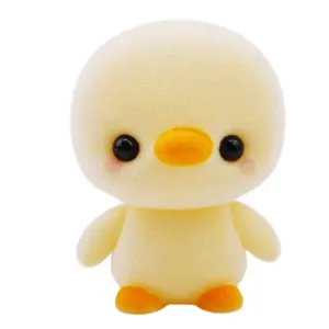 Children Toys Cute Animal Small Yellow Duck Flocking Doll Car Ornaments Cartoon Car Accessories toys