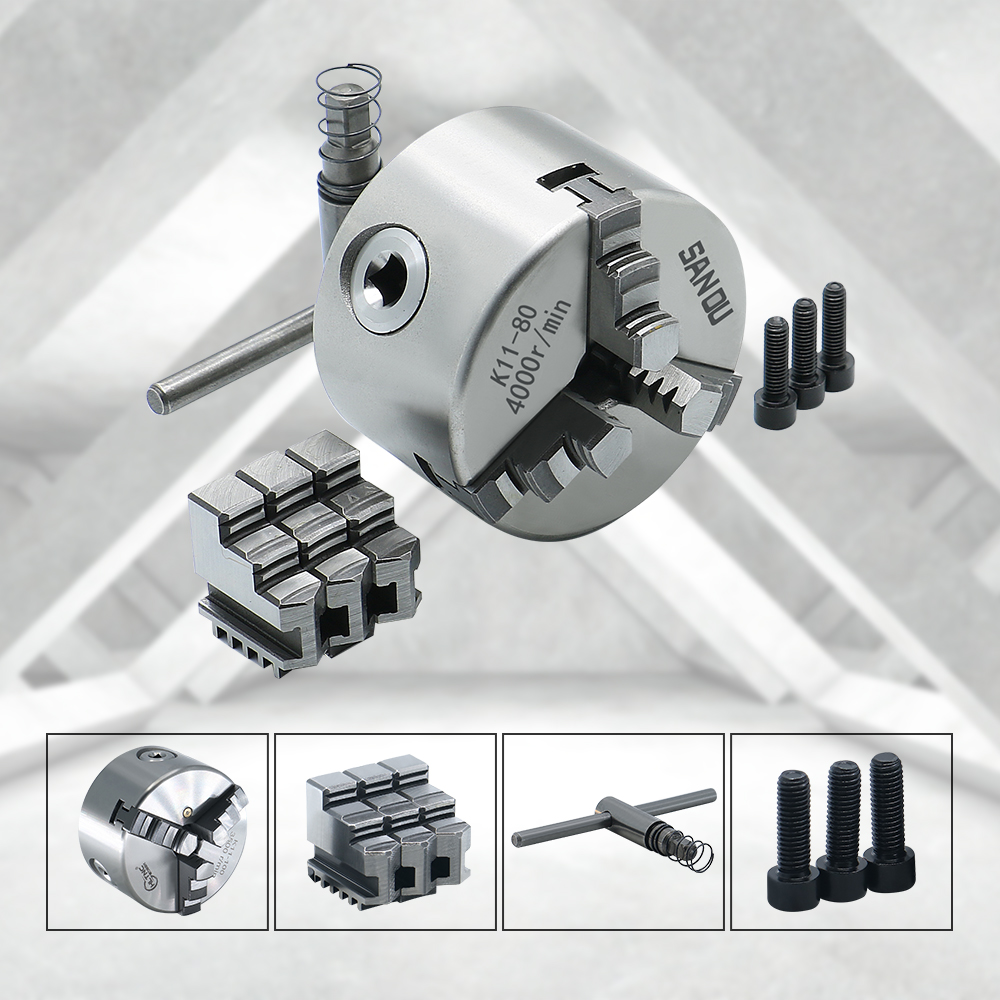 旋盤 チャック 三爪 スクロールチャック 80mm 小型卓上旋盤用 ミニ旋盤