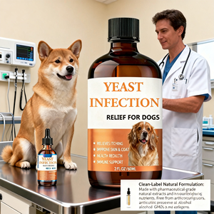 โรงงานขายวิตามินเหลวสำหรับสัตว์เลี้ยง อาหารเสริมสำหรับสุนัข บรรเทาอาการติดเชื้อยีสต์ เสริมภูมิคุ้มกัน ลดการระคายเคือง ผลิตภัณฑ์จากพืช รับผลิตแบบ OEM/ODM - Product Image 2