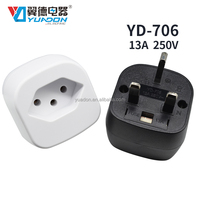 Adaptateur de voyage YUADON YD-706 13A 250V Type G vers Type J, convertisseur de prise UK vers Suisse, avec fusible, certifié UKCA CE