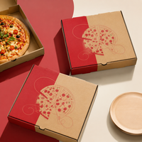 Boîtes à pizza jetables en kraft en gros d'usine, 7, 8, 9, 10, 12 pouces, emballages alimentaires à emporter en papier pour la cuisson, en stock