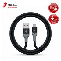 Kabel Data USB a ke L Berkualitas Tinggi Pengisian Cepat 12W dengan Jaket Nilon Terjalin untuk iPhone iPad Kamera & Earphone-480Mbps