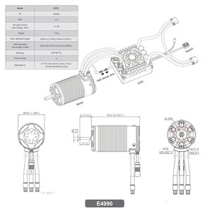 Moteur brushless à capteur Xc E4990 1650Kv pour voiture RC 3-8S Lipo IP67 étanche 1/6 1/7 On Road Short Course - Product Image 2