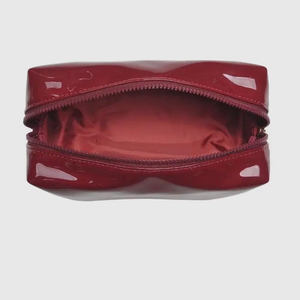 Parlak Rugan Makyaj Düzenleyici Çantası Su Geçirmez Kozmetik Çantası Siyah/Pembe/Bordo Özel Logo Desteği - Product Image 6