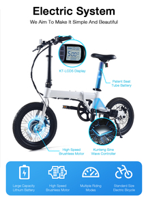 Hottech Vélo Électrique Pliant 16 Pouces, Moteur 250W - Product Image 3