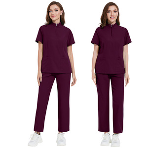 Divise chirurgiche donna Set di Scrub medico infermiere salone di bellezza abbigliamento da lavoro clinico Scrub Top Pants Spa medico cura tuta clinica - Product Image 2