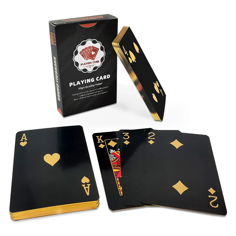 Custom Wholesale Plated Gold Poker paper Golds Foil Edge Playing Card