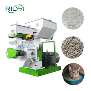 RICHI güvenli ve sağlıklı diyatomit bentonit kedi kumu granül yapma makinesi tozsuz kedi kumu için