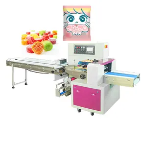 Hoge Snelheid Automatische Horizontale Kussen Zachte Harde Lolly Flexibele Snoep Machine Verpakkingsmachine Voor Snoepjes