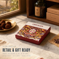 Boîte cadeau chocolat personnalisée avec couvercle et base bleus, insert à 9 compartiments pour truffes et bonbons, vente en gros, fabricant