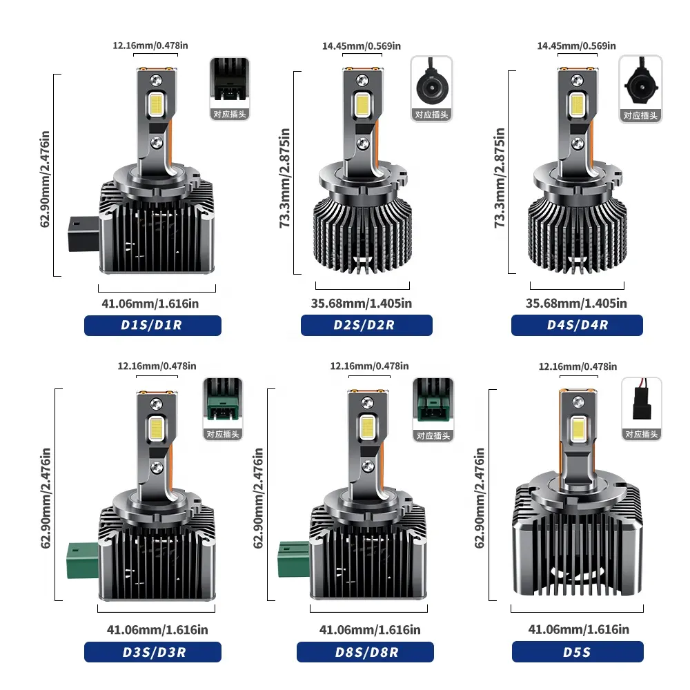 DK4 110W 고출력 D 시리즈 LED 헤드라이트 전구, 슈퍼 브라이트 D1S D1R D2R D3R D3R D4R D5S D8S D8R 자동 조명 키트 6000K