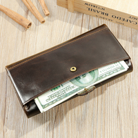 Marrant Mannen Lederen Lange Portemonnee Clutch Mobiele Telefoon Portemonnee Multicard Slot Kaarthouder Portemonnee Echt Lederen Portemonnee Portemonnee Voor Mannen