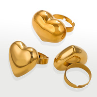Gaovo Boucles d'oreilles en forme de cœur en acier inoxydable pour femmes, design géométrique minimaliste ouvert, bijoux tendance, imperméables, hypoallergéniques
