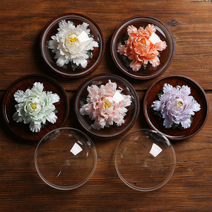 Diffuseur en Céramique Fait Main pour Huiles Essentielles, Aromathérapie, Décoration Maison Parfumée, Anti-Moustiques, Motif Pivoine et Rose en <span class=keywords><strong>Porcelaine</strong></span> Façonnée à la Main - Product Image 4