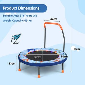 Trampolín Plegable para Niños, Interior y Exterior, con Luces LED, Rebounder de Ejercicio para Niños, Mini Trampolín de 36 Pulgadas para Niños Pequeños - Product Image 2