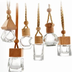 Difusor de Perfume de ambientador esmerilado transparente de 8 ml, botella colgante de coche de lujo con tapa de madera y venta al por mayor - Product Image 6