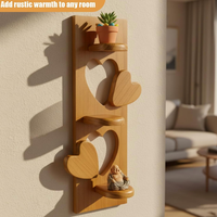 Nouveauté : Étagère murale triangulaire créative et écologique pour arrangement floral, en bois artisanal, pour la maison