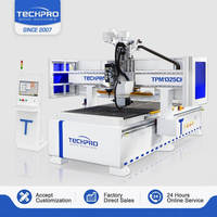 Routeur CNC 4 axes ATC pour le travail du bois, machine à fabriquer des portes à broche horizontale quadri-directionnelle 1325