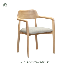 Silla Eric de madera de teca con asiento tapizado que ofrece mayor comodidad, un aspecto elegante y una artesanía robusta. - Product Image 3