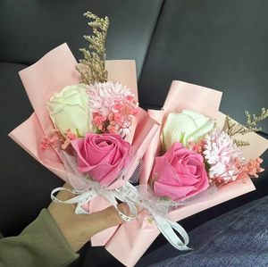 S452 Bouquet Regalo Fatto a Mano <span class=keywords><strong>con</strong></span> Fiori di Sapone e Fiori Secchi, Decorazione <span class=keywords><strong>con</strong></span> <span class=keywords><strong>Rose</strong></span> Essiccate - Product Image 6