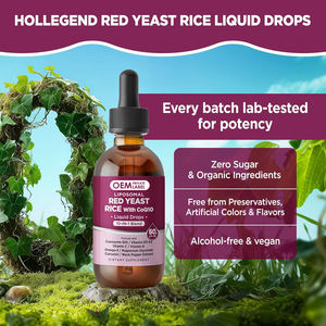 Липосомальные жидкие капли из красного риса с коэнзимом Q10 1200 мг, экстракт красного риса для снижения уровня холестерина с цитрусовым бергамотом - Product Image 6