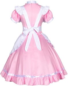 Nouveau style Anime japonais Cosplay <span class=keywords><strong>Sissy</strong></span>, Ensemble de costume de demoiselle d'honneur Lolita classique et mignon avec tablier fantaisie, Chaussettes, Vêtements de personnage en polyester - Product Image 3