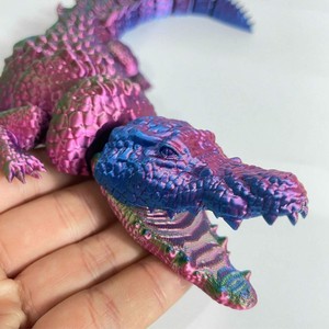 Figurine de crocodile en verre imprimée en 3D, jouet animal best-seller transfrontalier pour la maternité - Product Image 3