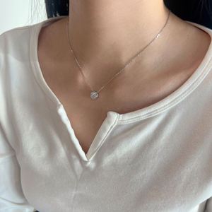 Dylam Customizable Fine <b>Top</b> Jewelry 925 <b>Silver</b> Link <b>Chain</b> Solitaire Circle 1.5ct D Color VVS1 Moissanite Pendant Jewel Necklaces - Product Image 2