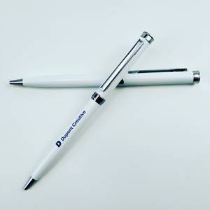 Bolígrafo Promocional Delgado de Metal con Logotipo de Hotel 5 Estrellas Ritz Carlton Marriott, Mecanismo Giratorio, Punta Fina de 1.0 mm - Product Image 1