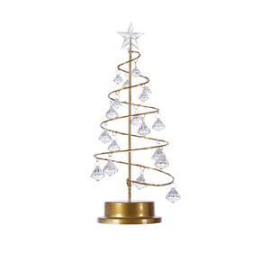 LED Ironwork Crystal Christmas Tree Lamp <b>Art</b> Deco Design Child/Teen Bedroom Home Decor Multi-Functional Wedding Table Accessory - Product Image 3