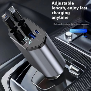 Chargeur de Voiture Rétractable 4 en 1 USB-C LED 120W en Gros, Adaptateur de Chargeur de Voiture Rapide Type C pour iPhone et Android - Product Image 5