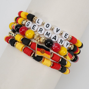 Pulsera Elástica de Arcilla y Cristal con Bandera de País para el <span class=keywords><strong>Mundial</strong></span> de Fútbol 2026, Regalo de Joyería para Mujeres, Hombres, Aficionados al Deporte y Aficionados a los Equipos - Product Image 5