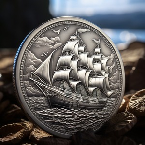 Metallo 3D nave da guerra nave da guerra navi da guerra noi sottomarino navale commemorativo sfida monete personalizzate per sottomarini sfida - Product Image 1
