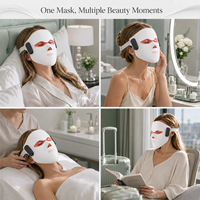 Masque facial LED de photobiomodulation en gros, thérapie LED 630nm 850nm, masques faciaux à lumière rouge et bleue