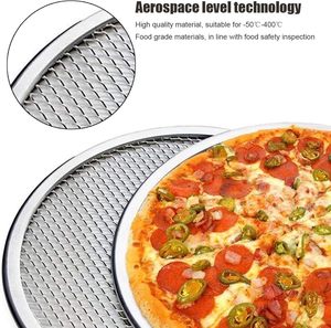 New Home Kitchen <b>Pizza</b> Screen Stainless Steel <b>Pizza</b> Trays Round Bakeware Perforated <b>Pizza</b> Fries Bread Cookies Baking <b>Pan</b> - Product Image 5