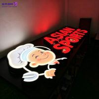 Lettres en relief LED personnalisées double face, enseigne lumineuse frontale pour boutique d'angle, logo LED 3D en acrylique étanche pour devanture de café