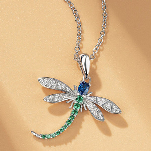 Collana con ciondolo a forma di libellula per donna, catena lunga, gioielli alla moda - Product Image 3