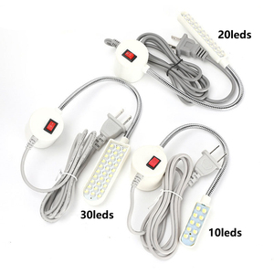 Lampe de travail industrielle à <span class=keywords><strong>LED</strong></span> 10 20 30 pour machine à coudre, établi, tour à métaux, perceuse à colonne, lampe de travail flexible à col de cygne - Product Image 2