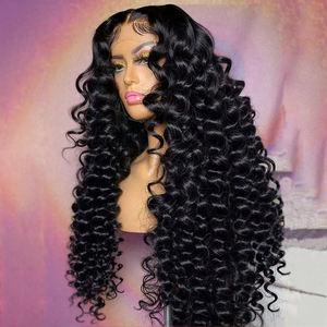 Peluca de Cabello Humano Virgen Brasileño con Ondas Profundas Sueltas, Densidad 250%, Frente de Encaje Largo HD, Transparente, Sin Pegamento, de Proveedores Originales - Product Image 1