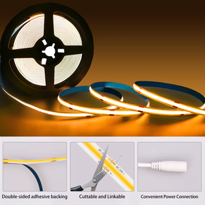 Tira de Luz LED COB de 220V, IP20, para Iluminación de Paisajes, 240 LED/m, IC Inteligente, Sin Controlador, Alta Luminosidad, Flexible - Product Image 6