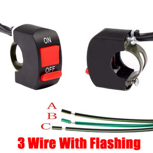 Neues Blitz motorrad EIN Aus Scheinwerfer griffsc halter Draht Elektro fahrzeug LED-Licht Doppel-Druckknopf schalter 50cm Kabel - Product Image 3
