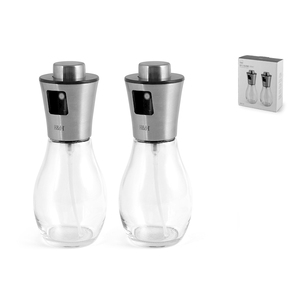 Set di bottiglie spray per olio e aceto da 200 ml in vetro per uso in cucina - Product Image 1