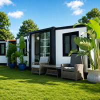 Maison modulaire intérieure flexible avec isolation thermique, structure en acier galvanisé, extensible, idéale pour une cabane de vacances