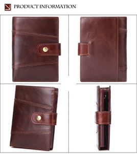 กระเป๋าสตางค์หนังวัวแท้ Andong สำหรับผู้ชาย ป้องกัน RFID  แบบหลายช่องใส่ของ ดีไซน์ย้อนยุค  กระเป๋าใส่เหรียญอเนกประสงค์ - Product Image 4