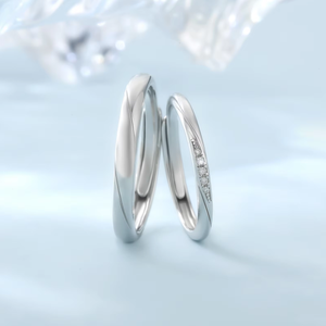 Couple <b>Ring</b> <b>Set</b> 925 <b>Sterling</b> <b>Silver</b> Men Women Wedding Bridal Gifts Simple Bands Size Adjustable Moissanite Matching Promise <b>Ring</b> - Product Image 2