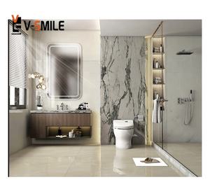 <span class=keywords><strong>Clivia</strong></span> แผ่นหินอ่อนสีขาวและกระเบื้องที่มีเส้นเลือดสีเขียวและกระเบื้องปูพื้นห้องน้ำ <span class=keywords><strong>Clivia</strong></span> โต๊ะเครื่องแป้งสีขาวด้านบน - Product Image 2